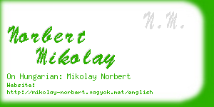 norbert mikolay business card